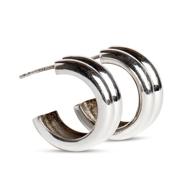 Double Tubes Ohrringe - Silber