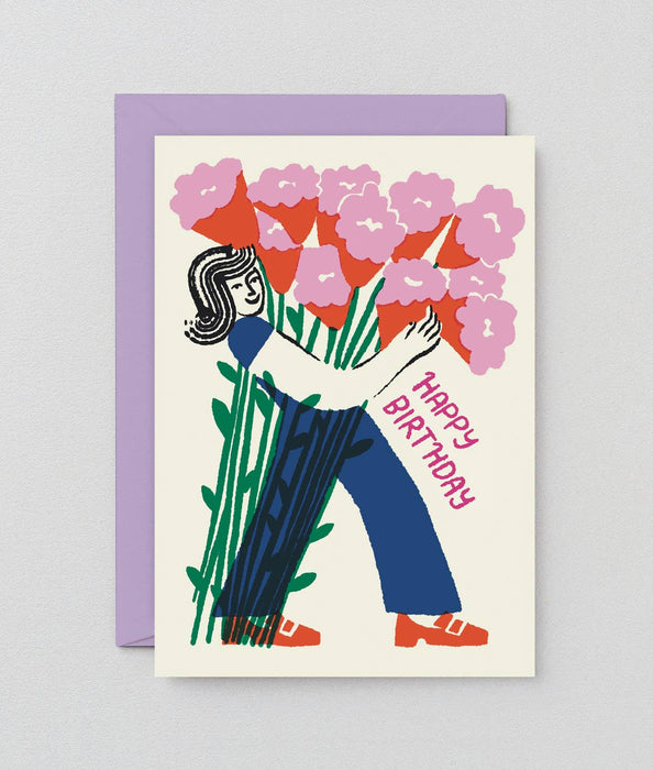 Grußkarte - Happy Birthday Flower Bouquet
