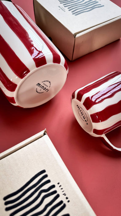 Espresso  Stripes - tramonto red (2er Set - 4 Teile)