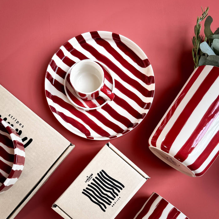 Espresso  Stripes - tramonto red (2er Set - 4 Teile)