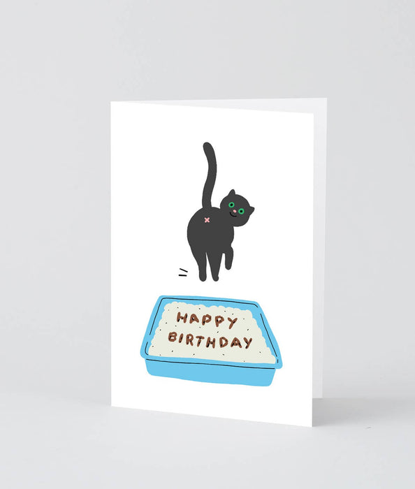 Grußkarte - Birthday Cat Poop