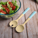 pebbly Salatbesteck aus Bambus - Pastellblau