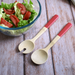 pebbly Salatbesteck aus Bambus - Rot
