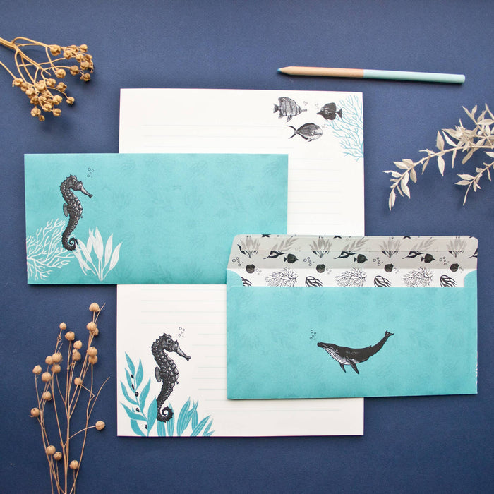 Briefpapier Set Seepferdchen