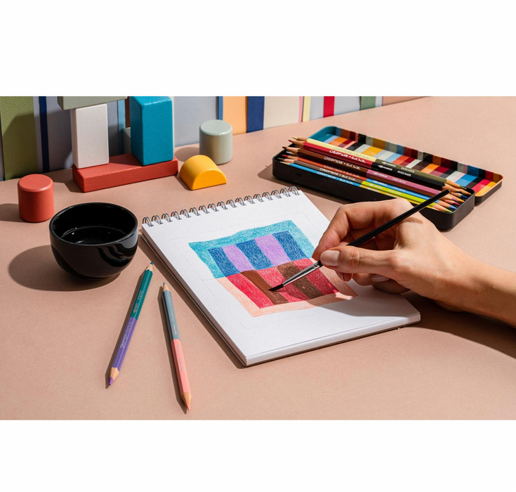 Caran d’Ache Paul Smith Set - 12 Farbstifte Bicolor & 1 Pinsel 