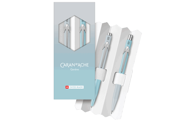 Kugelschreiber 849 + Bleistift set 844- Caran d'Ache Blue Lagoon