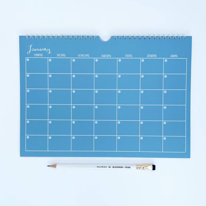Wandkalender für 12 Monate, A4-Farben, undatiert