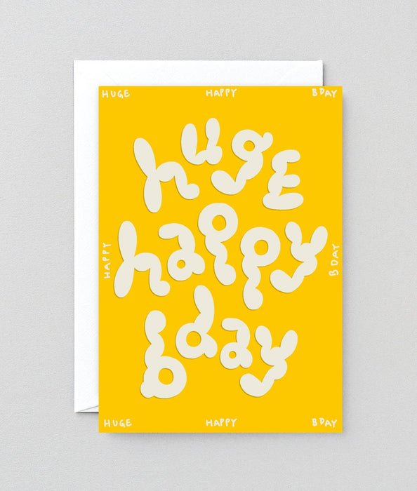 Grußkarte mit Prägung „Huge Happy Bday“