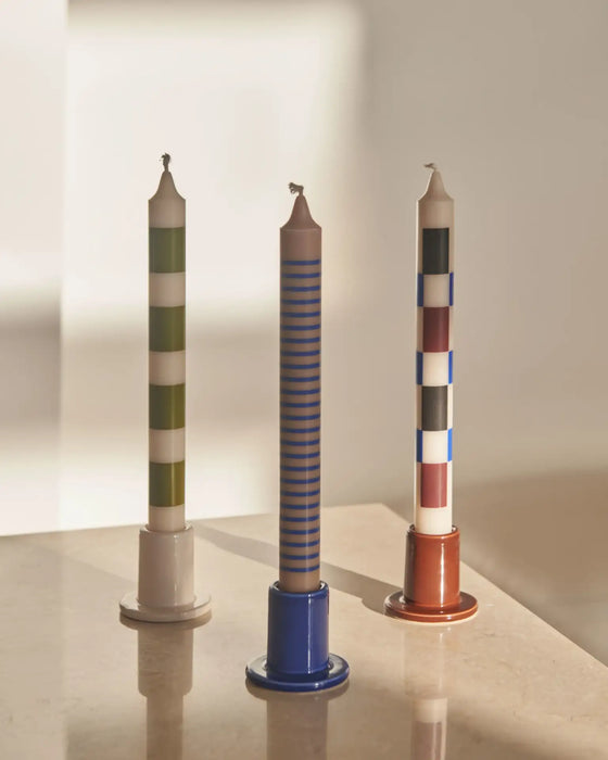 HAY Tube Candle Holder - Blue / Small