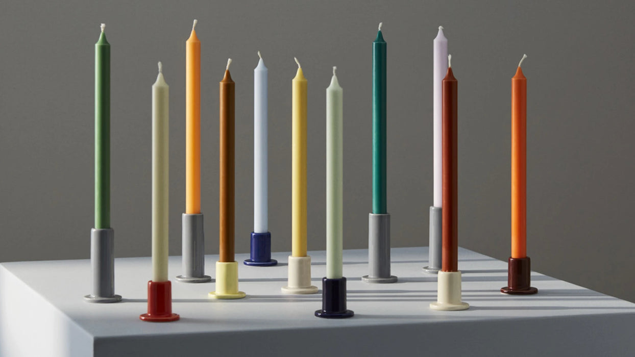 HAY Tube Candle Holder - Warm red / Small