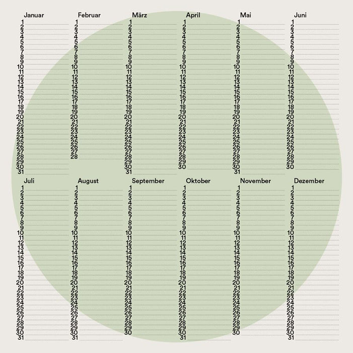 Jahresplaner / Geburtstagskalender Kreis