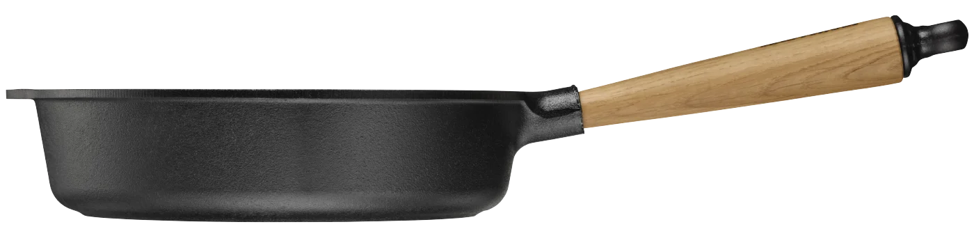 Servierpfanne, Eichenholzgriff