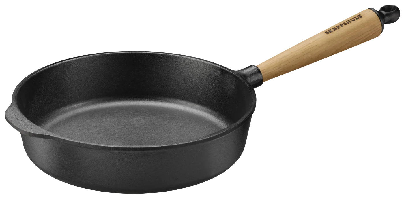 Servierpfanne, Eichenholzgriff