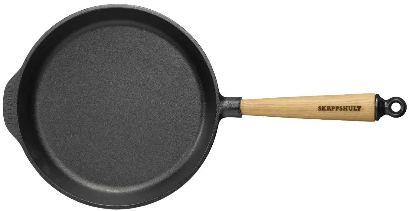 Servierpfanne, Eichenholzgriff