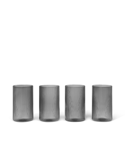 Ferm Living Ripple Verrines Smoked Grey - 4er Set, Gläser
