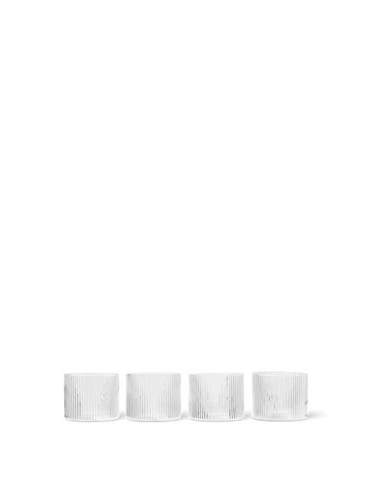 Ferm Living Ripple Low Gläser Transparent - 4er Set, Gläser