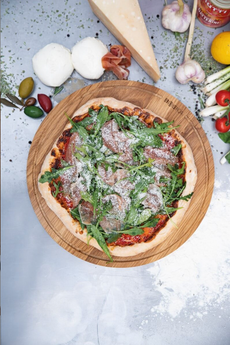 Pizzabrett, Groß, Eiche, Ø34