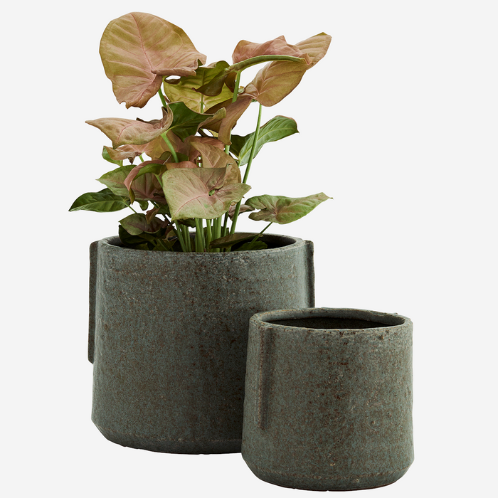 Stoneware Flowerpot grün