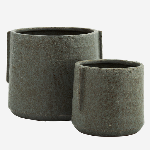 Stoneware Flowerpot grün