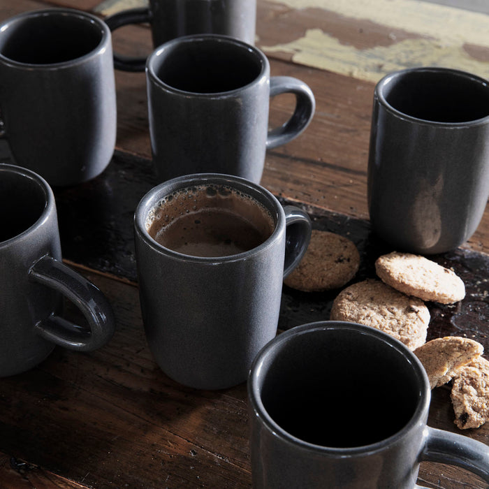Tasse, Imma, grau/braun, Ø 8 / H 10cm