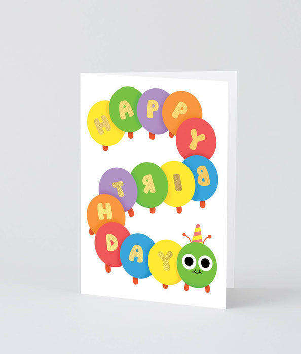 Glückwunschkarte „Happy Bday Caterpillar“