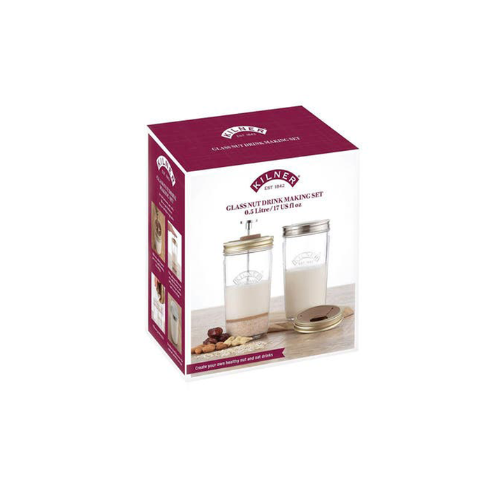 Mandelmilchmacher- Nut Drinks Maker Kit, Kilner, 2 x 0.5l