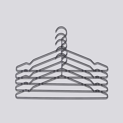 HAY Hang Set of 5 Black - Kleiderbügel 5er Set