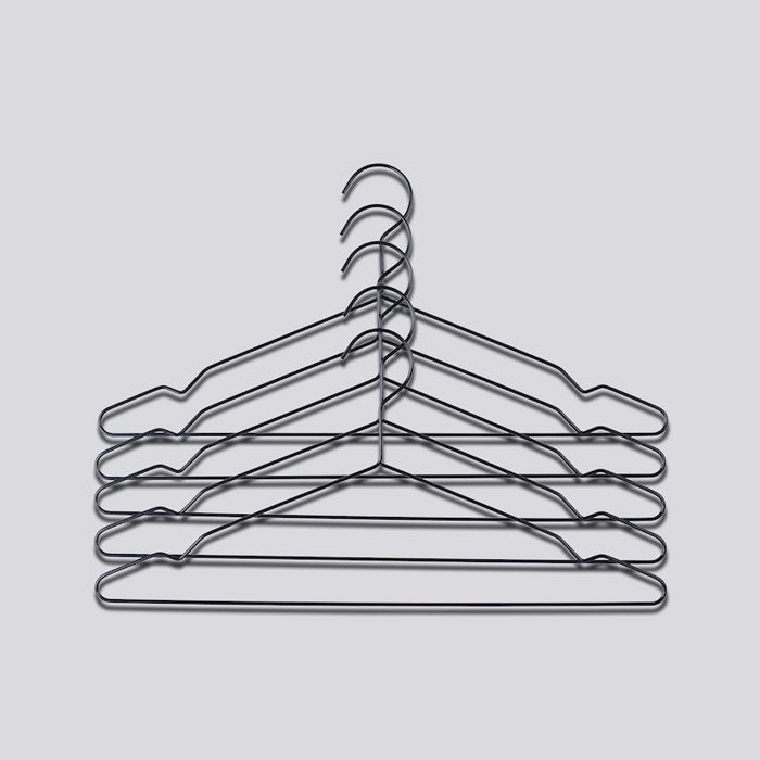 HAY Hang Set of 5 Black - Kleiderbügel 5er Set