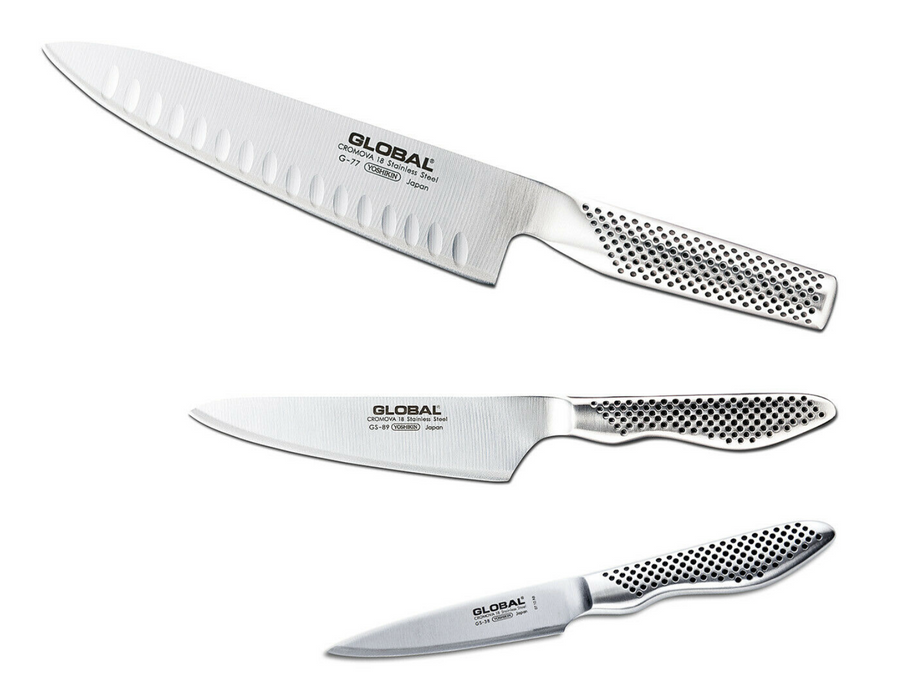 G-773889 Messerset: G-77, GS-38, GS89, Edelstahl, Global
