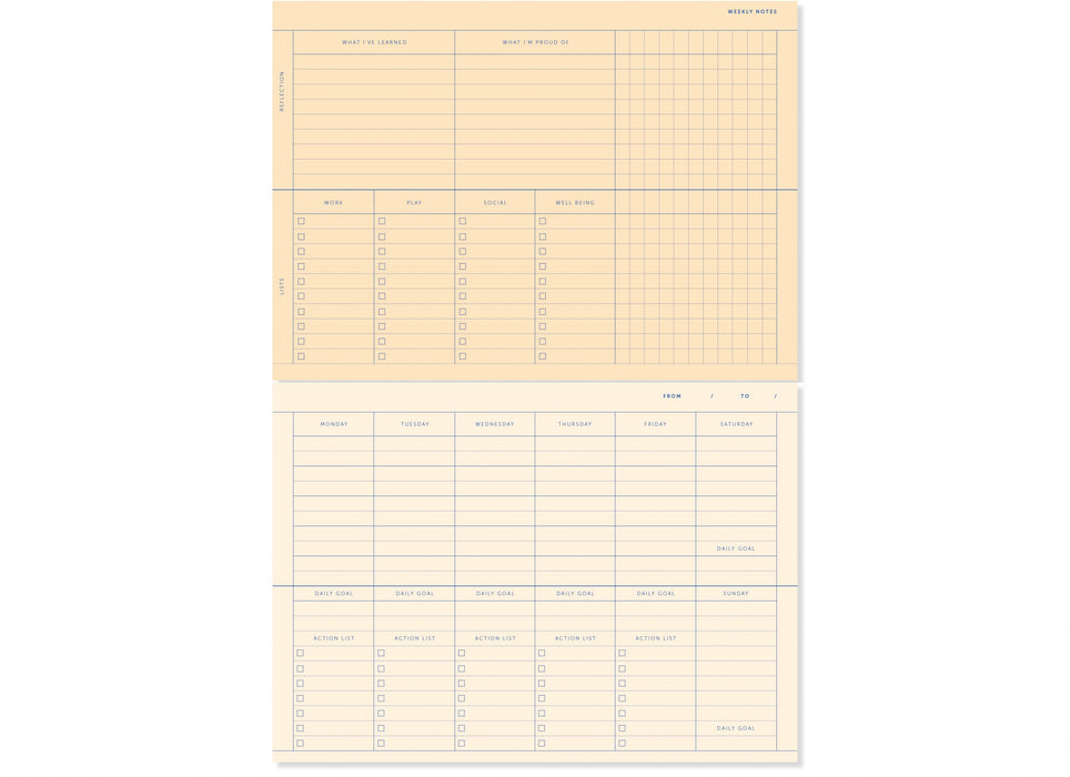 A-Journal Deskplanner/Wochenplaner - Lavender Blau