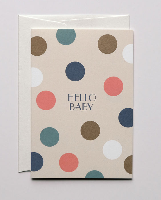 Haferkorn & Sauerbrey Grußkarte Hello Baby Polka Dots