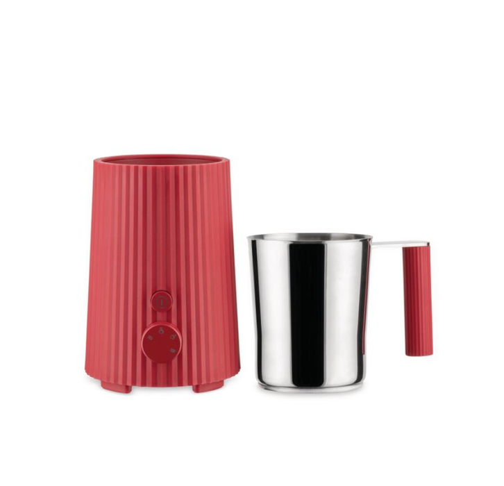 Alessi Milchaufschäumer Plissé Red