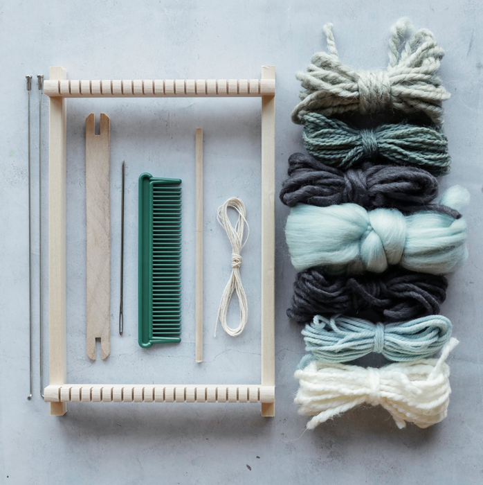 kit company weaving set dusty blue