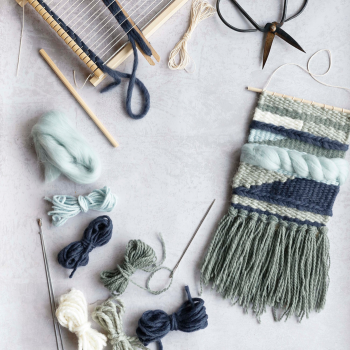 kit company weaving set dusty blue