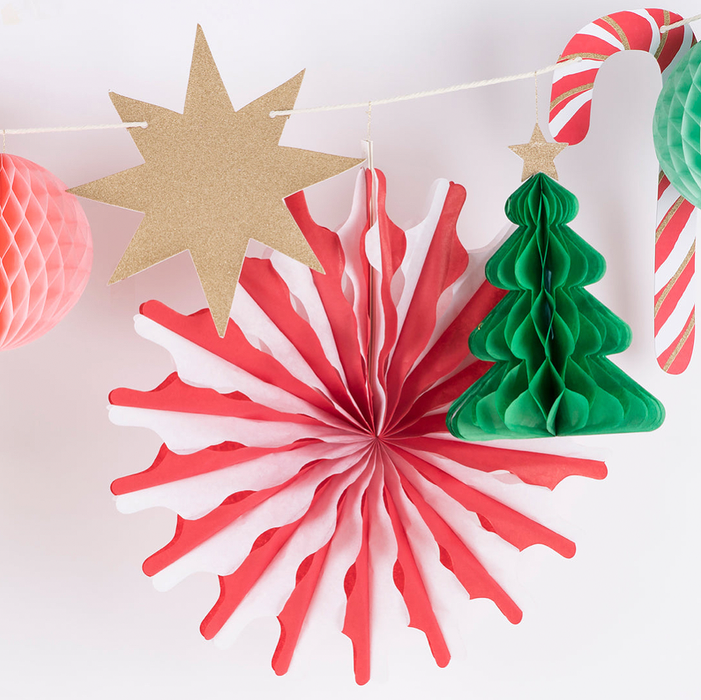 Weihnachtswabengirlande - Christmas Honeycomb Garland