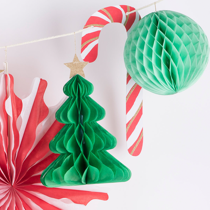 Weihnachtswabengirlande - Christmas Honeycomb Garland