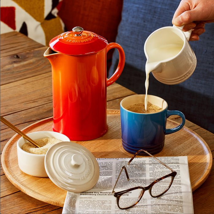 Kaffee-Bereiter, French Press, Stempelkanne - 1L - Steingut