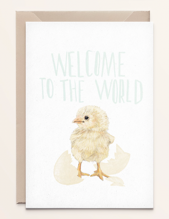 Kathings Grußkarte Little Chick Welcome To The World