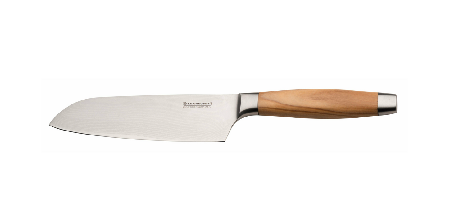 Le Creuset Santokumesser mit Olivenholzgriff