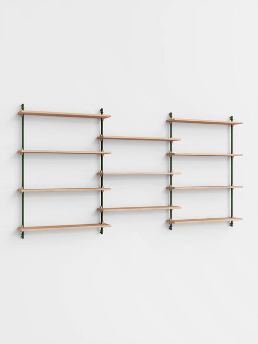 Moebe Wall Shelving ws.115.3 Oak/Pine Green