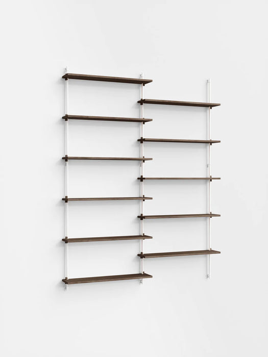 Moebe Wall Shelving ws.200.2 Smoked Oak/White