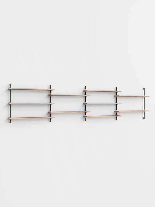 Moebe Wall Shelving ws.65.4 Oak/Pine Green