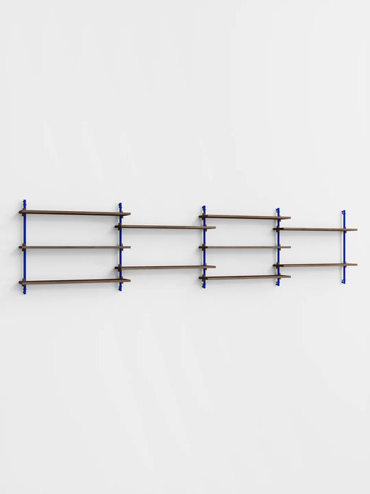 Moebe Wall Shelving ws.65.4 Smoked Oak/Deep Blue