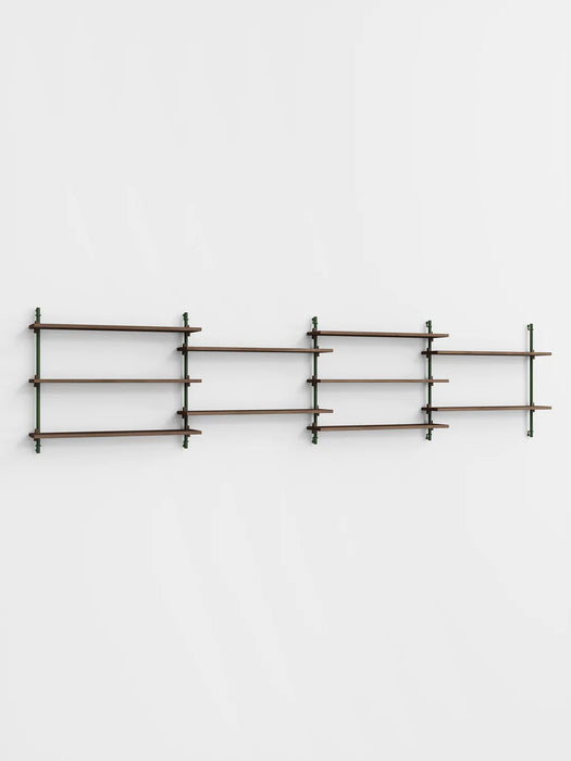 Moebe Wall Shelving ws.65.4 Smoked Oak/Pine Green