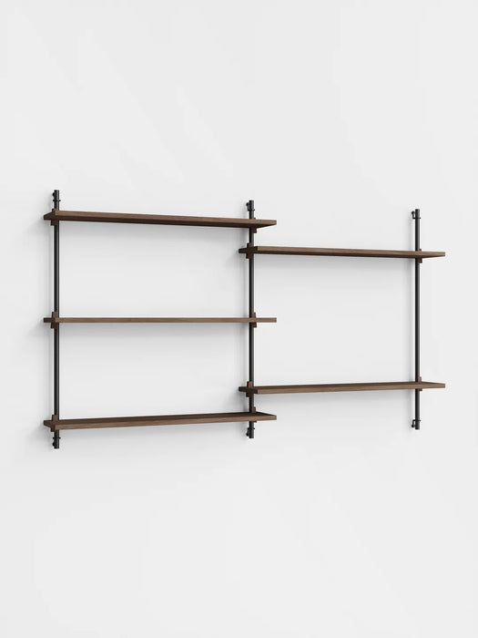 Moebe Wall Shelving ws.85.2 Smoked Oak/Black