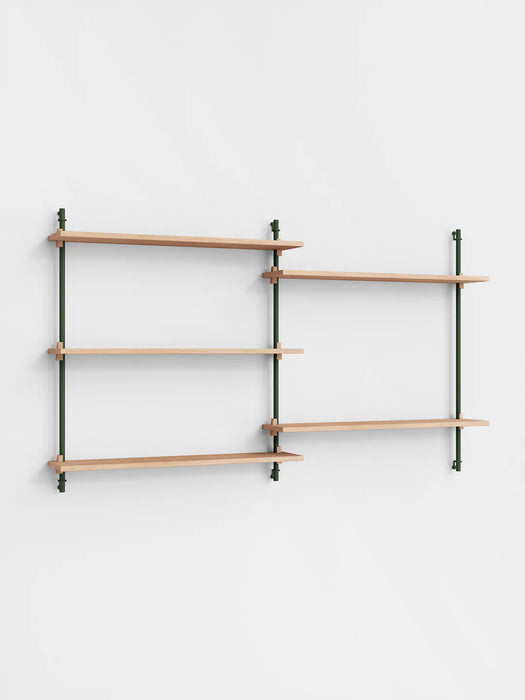 Moebe Wall Shelving ws.85.2 Oak/Pine Green