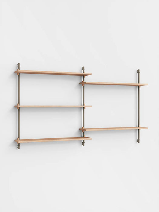 Moebe Wall Shelving ws.85.2 Oak/Warm Grey