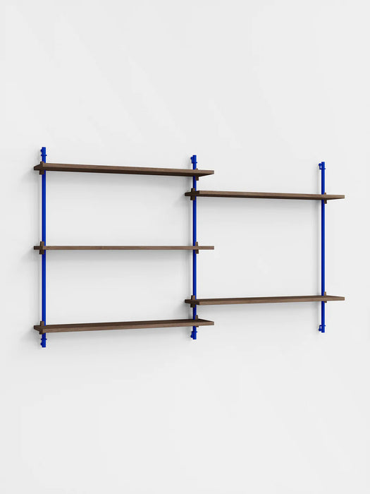 Moebe Wall Shelving ws.85.2 Smoked Oak/Deep Blue