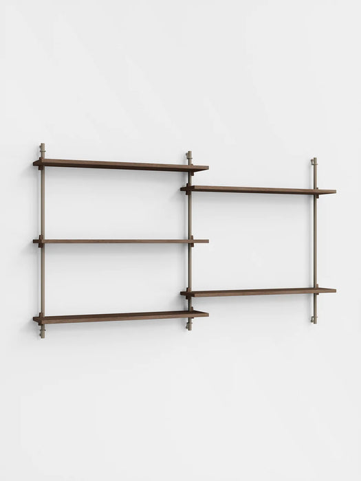 Moebe Wall Shelving ws.85.2 Smoked Oak/Warm Grey
