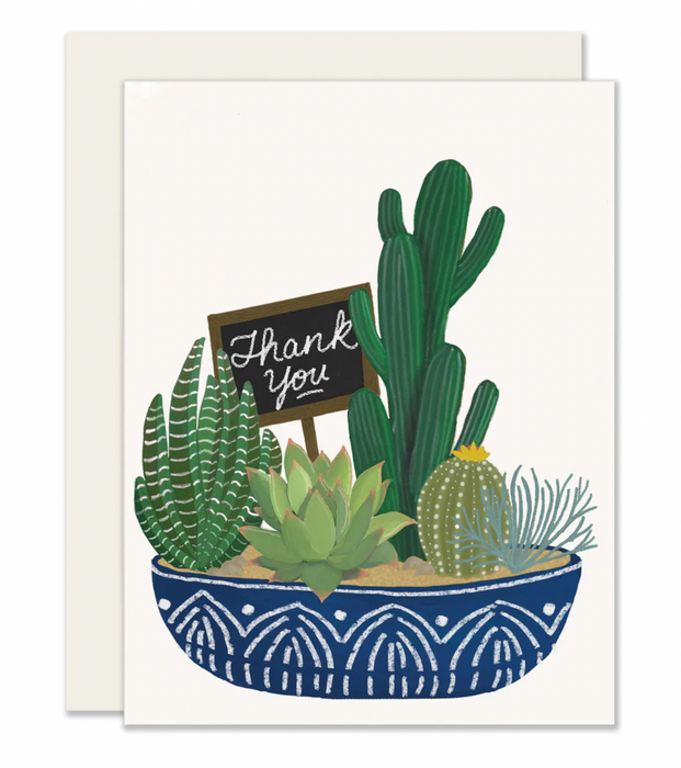 Slightly Stationery Grußkarte Succulent Thank You